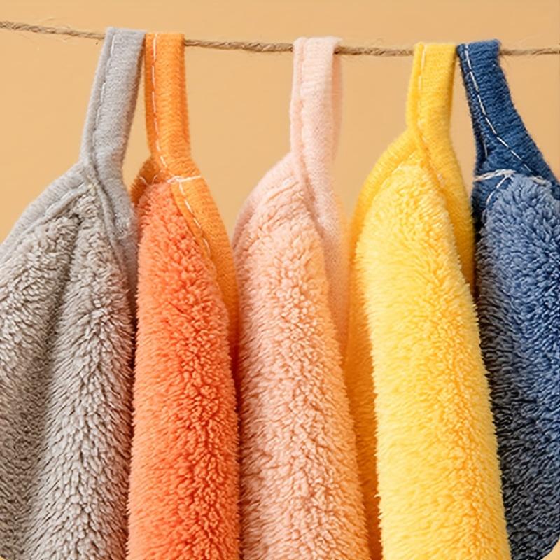 5 Square Towels, Soft Embroidered Face Towels, Small Square Towels, Hanging Towels, Super Absorbent Hand Towels