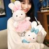 25CM Lovers Elephant Wear Dress Rabbit Plush Toys Kawaii Stuffed Animal Soft Appease Accompany Doll A Pair Valentine's Day Gifts