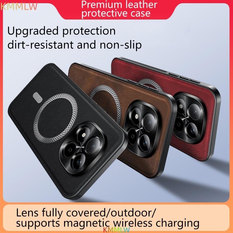 For Redmi Note 14 13 15 Pro Plus High End Magnetic Wireless Charging Leather Phone Case For Redmi Note 15 14 13 12 Pro/+ Case