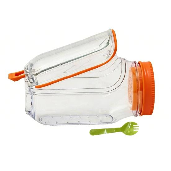 Salad Pods Jar Vertical Layering Container with Built-in Dressing Box & Fork Leak-Proof Converts to Salad Bowl Portable Snack Container for Meal Prep