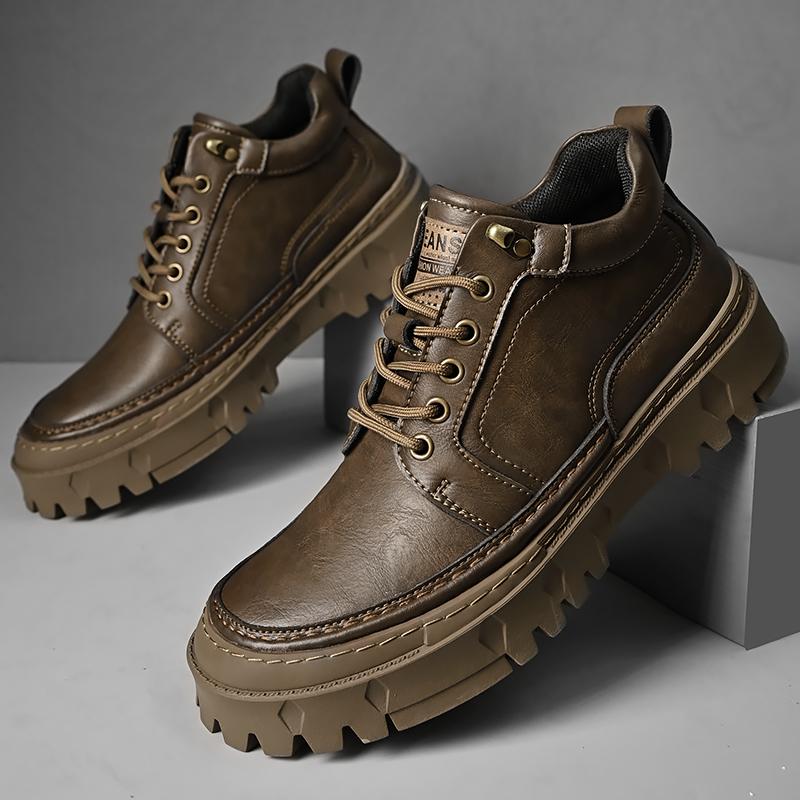 

Новая стильная мужская износостойкая рабочая обувь из натуральной кожи, мужская повседневная деловая обувь 2024, высокое качество, мужская уличная обувь на шнуровке 44 хаки