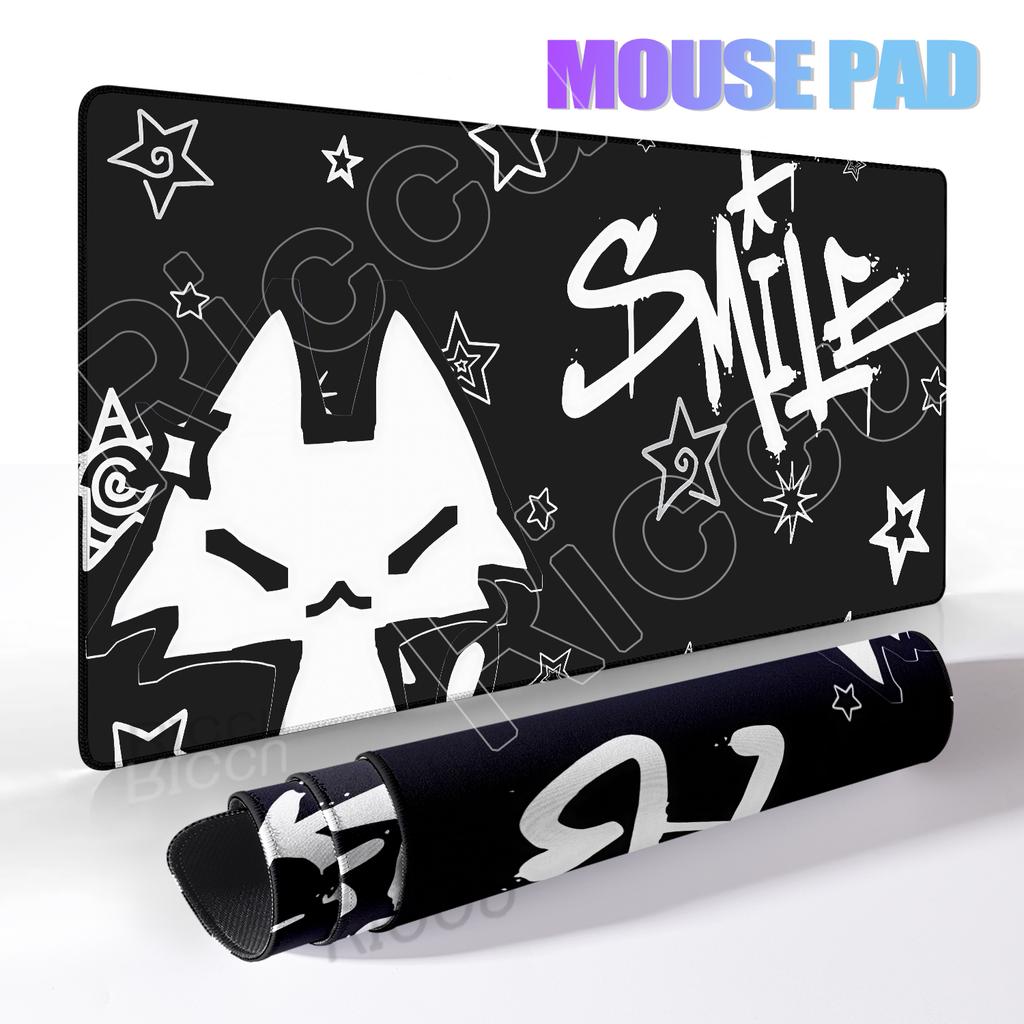 Design Semplice Gatto Goth Carino Tappetino Mouse Accessori Ufficio Tappetino Scrivania Punk Scuro Tappetino Mouse Grande Tappetini Tastiera Gaming PC Tappeto HD Xxl