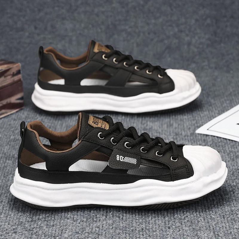 

2025 Spring and Summer New Versatile and Trendy Male and Female Dissolution Shoes Thick Soled Height Increasing Board Shoes 39 чорний