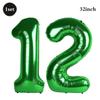 32 Inch Green Number Foil Balloons 0-9 Jungle Safari Theme Soccer Party Decor Kid Boy 1st Birthday Dinosaur Baby Shower Supplies