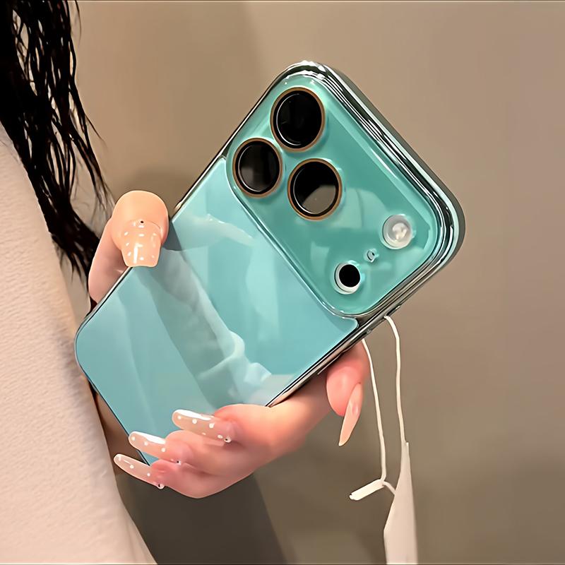 Fashion Plating Tempered Glass Phone Case For For Iphone 17 16 15 14 13 12 11 Pro Max Camera Lens Protection Shockproof Glossy Cover