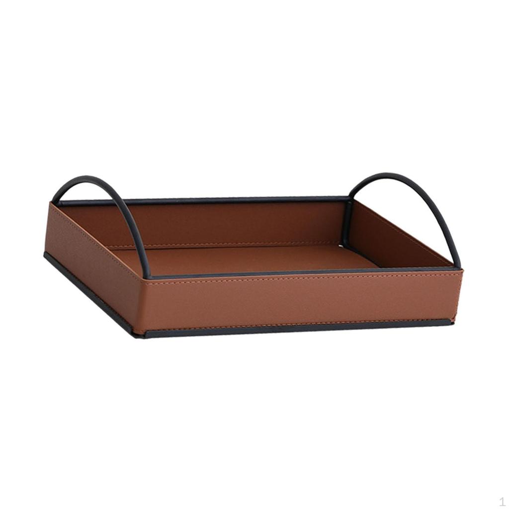 Valet Tray for Keys Wallets Bedside Decor Desk Organizer with Handles Desktop Storage Vanity