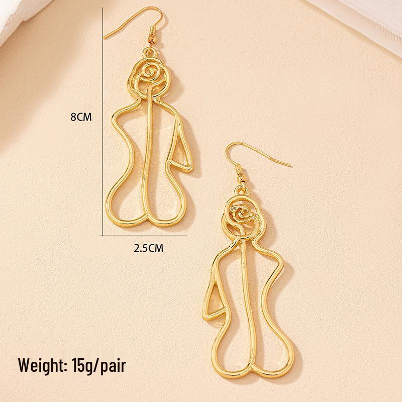 

Горячие модные серьги-контуры с полым телом: Нишевый Необычный Сексуальный Дизайн для Женщин