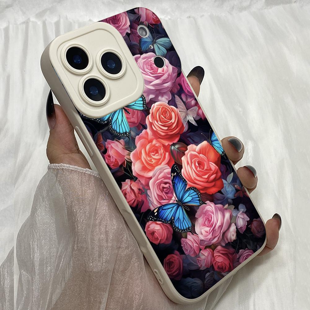 M298 Butterfly flower art Angel Eyes Soft Phone Cases for iPhone Samsung Galaxy Xiaomi Rdemi Huawei Honor Infinix Realme OPPO vivo All Model TPU Case