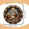Nativity Scene Wall Clock Arabic Numerals Decorative Religious Easy Read Wood Birth of Jesus
