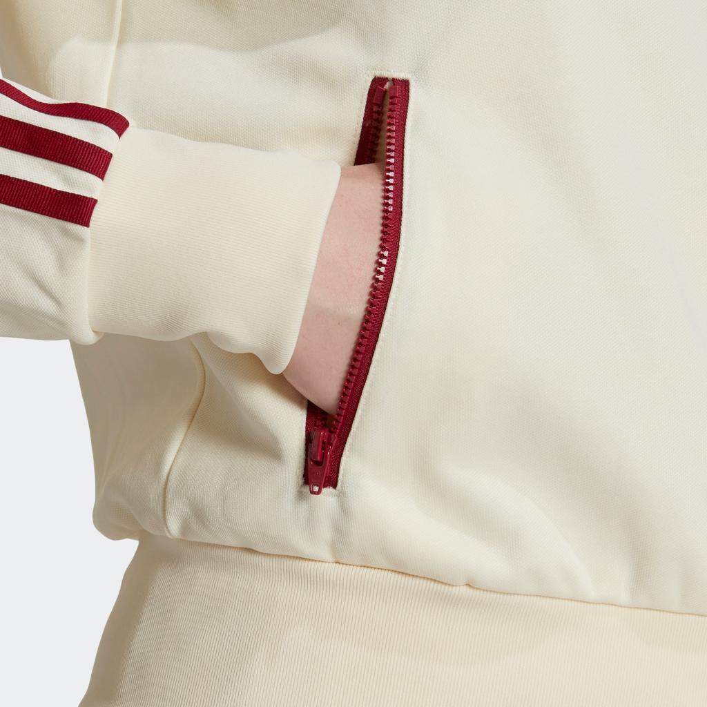 Adidas Originals Trefoil X Sporty&Rich Vintage Stripe Collar Jacket Women Jacket Off-White IB2157