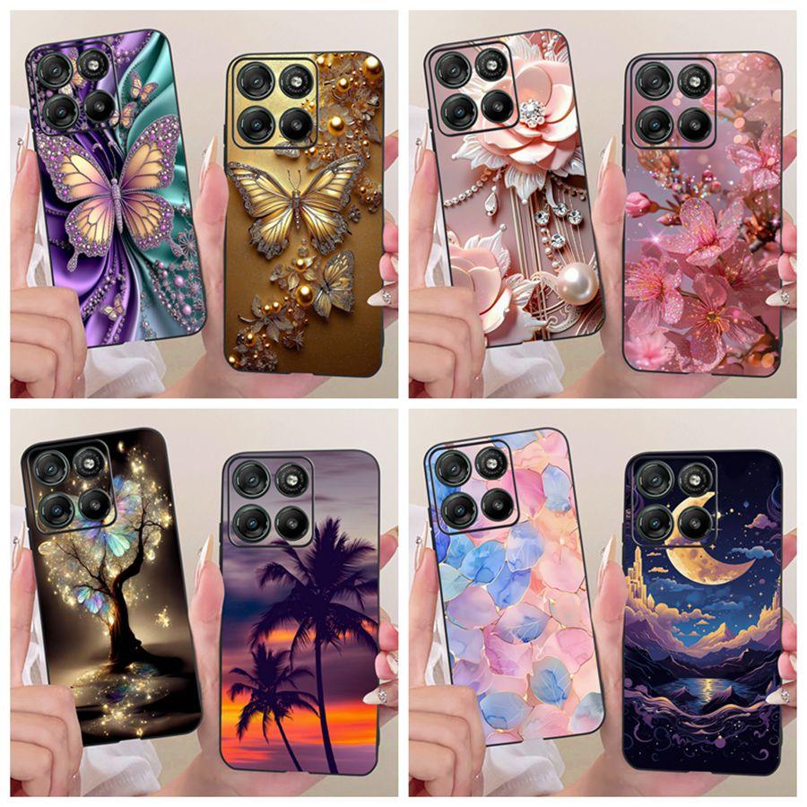 Voor Motorola Moto G67 G77 Hoesje Luxe Vlinder Geschilderde Cover 6.78'' Zacht Siliconen Telefoonhoesje Voor Moto G77 g 67 5G Fundas Coque