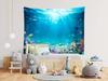 Underwater World Tapestry Blue Ocean Wall Hanging Under The Sea Coral Reef Wall Tapestry Tropical Fish Tank Undersea Tapestries