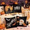 Halloween Decorative Pillow Cover Linen Durable Stain Resistant Indoor Sofa Cushion Case for Seasonal Home Decoration Halloween Theme