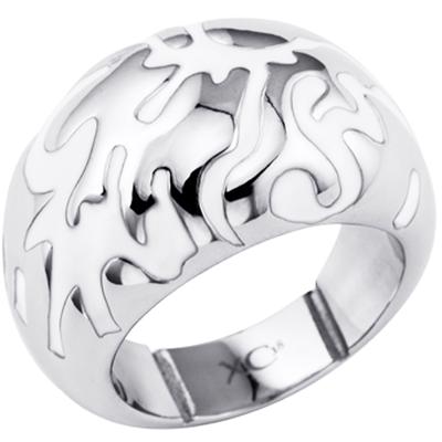 Silvery White 'Calypso' Steel Ring