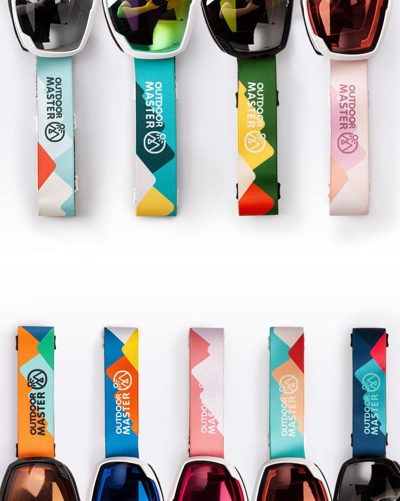 OutdoorMaster Ski UV400 Lunettes UV Champ Large de Léger et et Sûr pour Montagne et pour Garçons et Filles Lunettes pour Enfants, Protection, 100%