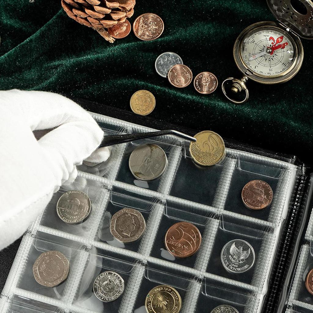 240 Grids Medium-sized Coins Album Professional Coin Collection Book PVC Money Organizer Storage Bags Household Album
