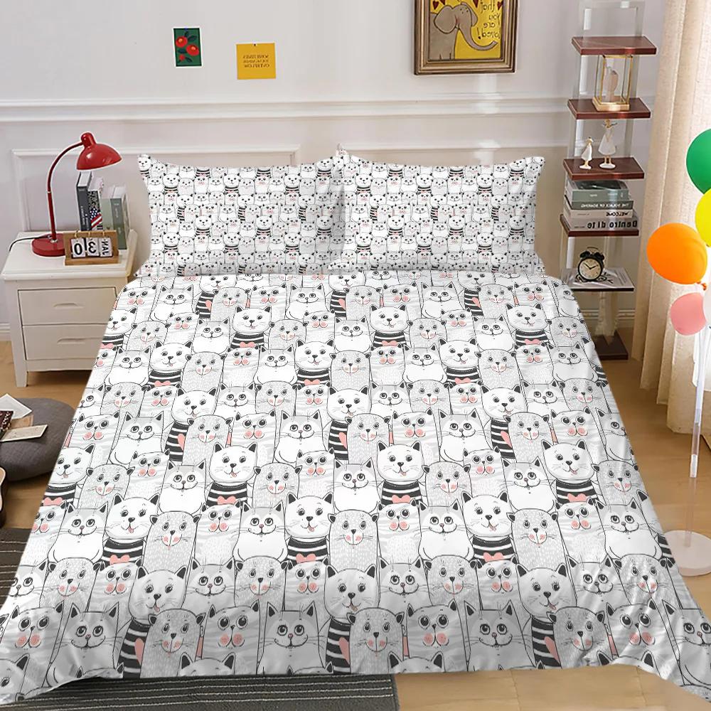 Cartoon Cute Animals Duvet Cover Colorful Lovely Comic Duck Polyester For Kids Boy Girls For Bedroom Decoration Queen King Size