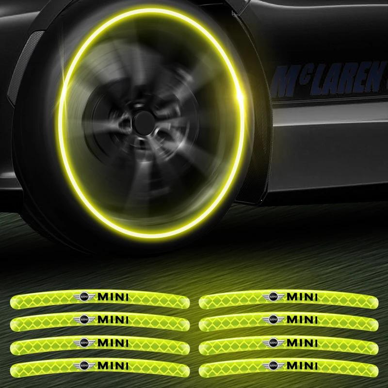 5/10/15/20Pcs Car Bike Motorcycle Wheel Hub Reflective Stickers For MINI Cooper JCW WORKS R55 R56 F55 F56 R57 R58 R59 R60 Y5