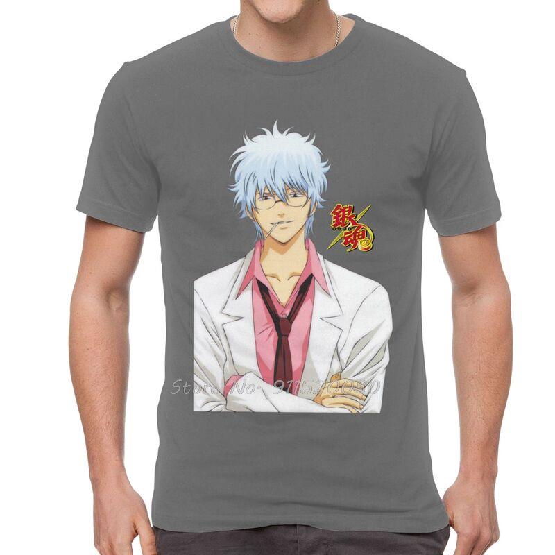 Japanese Manga Gintama T Shirt Men Cotton Tshirt Anime Gintoki Sakata Tees Top Hip Hop Tshirt Gift Streetwear Harajuku