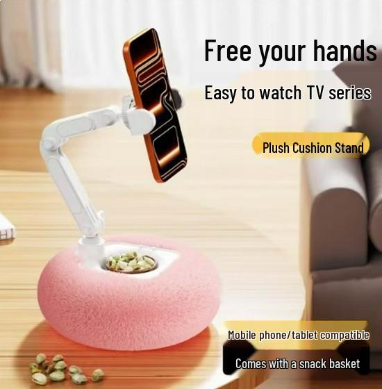 Plush Pillow Phone Holder: Lazy Stand for Comfortable Video Watching in Bed