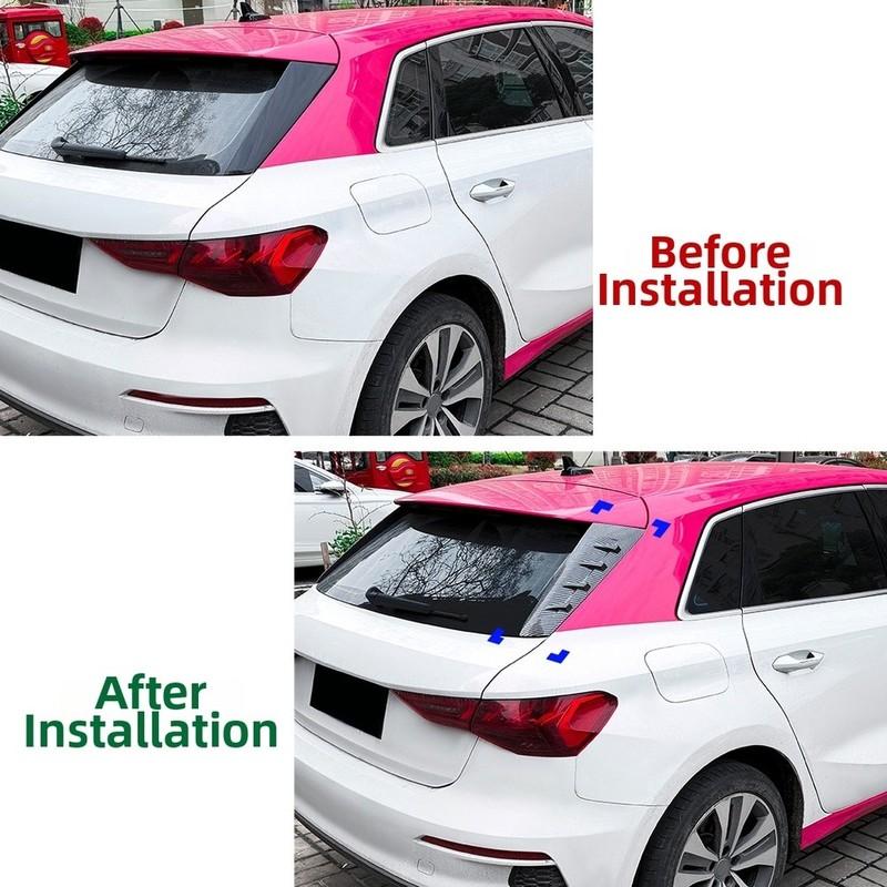 Car Rear Side Spoiler Car Rear Side Spoiler Plastic 2pcs + Rear Window Splitter Car Accessories Car Parts Automotive
