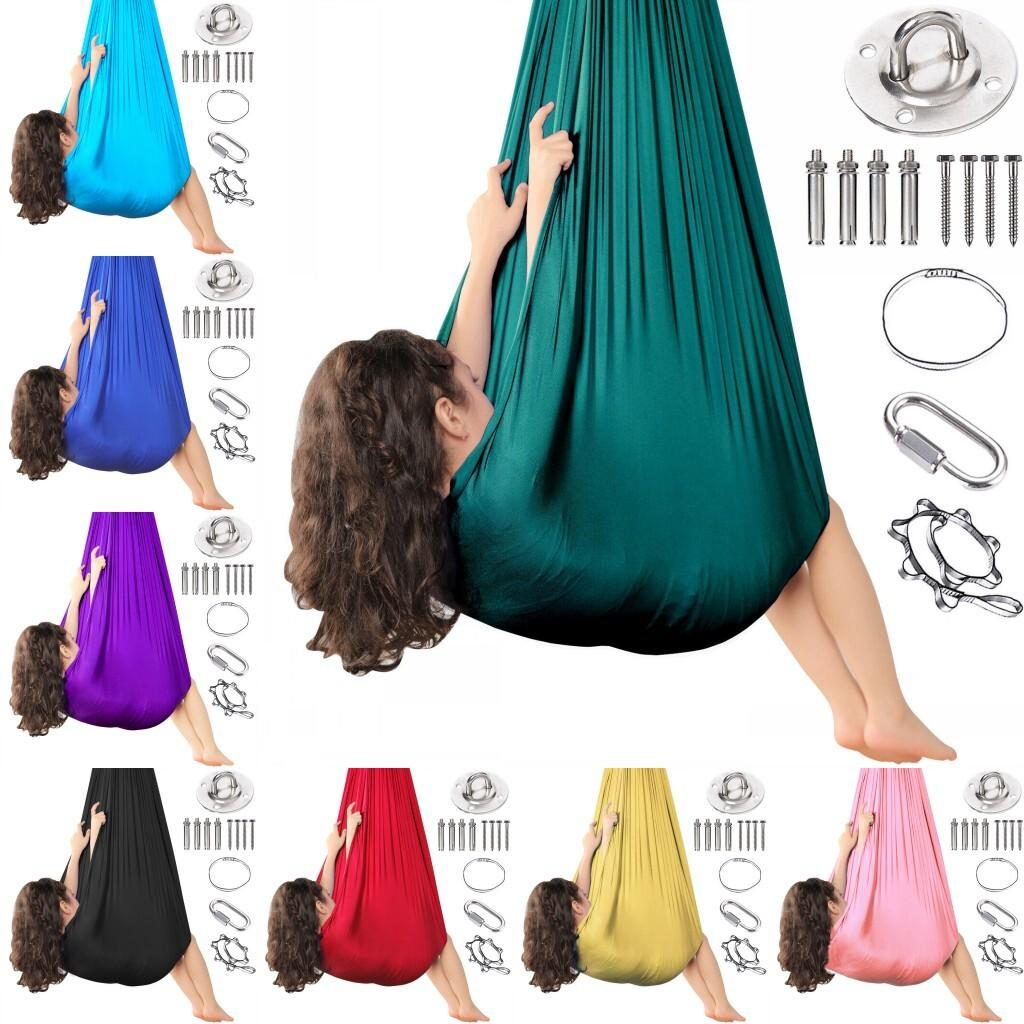 New Children's Swing Hammock Indoor Outdoor Yoga Therapy Autism Resilient