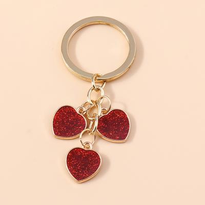 New Fashion Enamel Love Heart Keychain Charms for Women Men Car Key Holder Keyrings Handbag Pendants DIY Jewelry Accessories