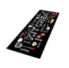 Black Letter Kitchenware Series Bedroom Living Room Floor Rugs Waterproof Shockproof Stain Resistant Home Decor