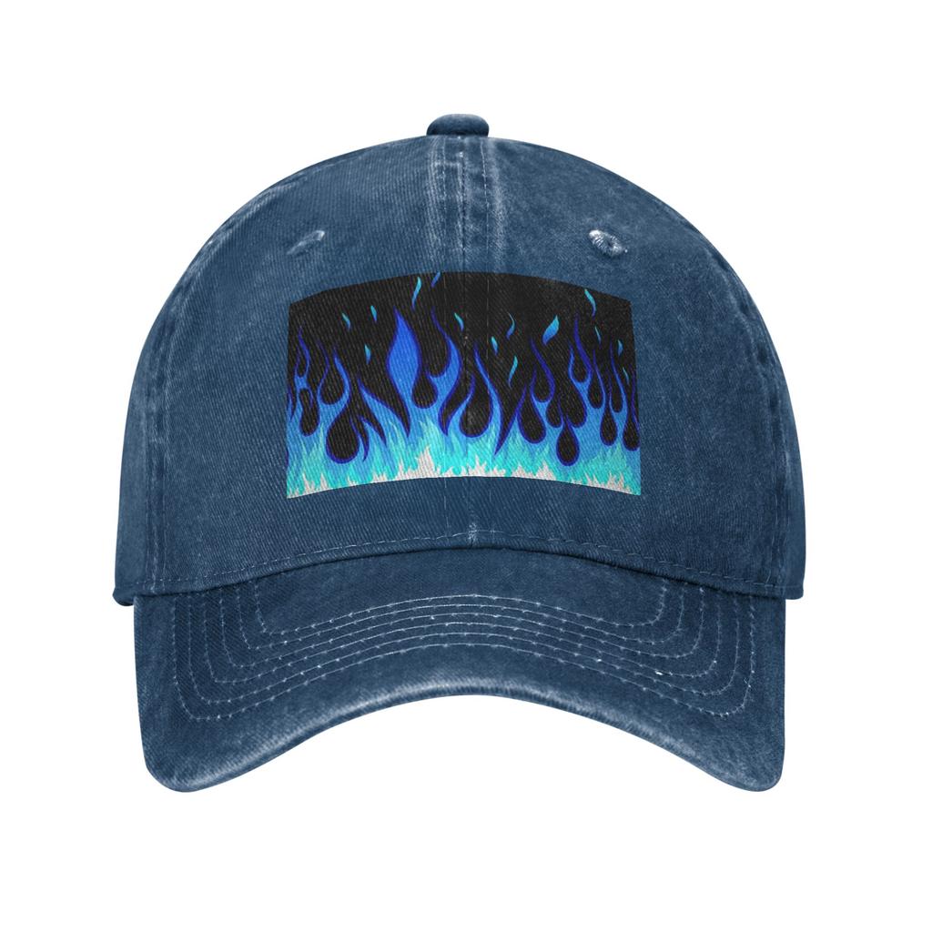 Big Fire Flames Burning Flame Baseball Caps Washed Denim Hats Adjustable Casquette Sports Baseball Cowboy Hat for Unisex Women