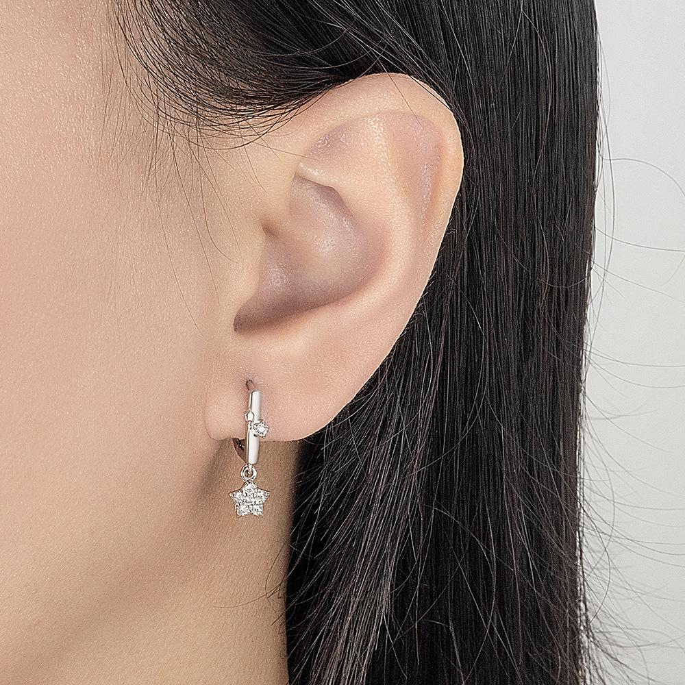 925 Sterling Silver Luxury Quality Jewelry Star Tassel Women's Stud Earrings Ladies Engagement Accessories Prevent Allergies