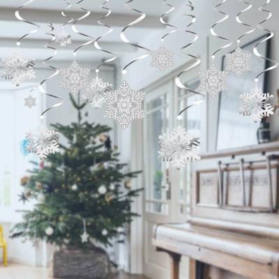 Foil Christmas Ceiling Snowflake Decorations Wall Garlands Hanging Decor Xmas