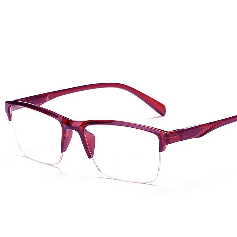 Ultralight Square Half Frame Reading Glasses Presbyopic Glasses Men Women +0.25 0.5 0.75 1 1.25 1.5 1.75 2 2.25 2.5 2.75 3 3.25