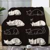 1pc Blanket, Retro Cat Print Blanket, Warm, Comfortable And Soft Blanket, Suitable for Sofa, Bed, Sofa, Car, Office, Flannel