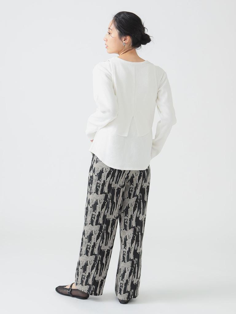 B:MING LIFE STORE by BEAMS Women's Jacquard Pants (Size S-M) Black