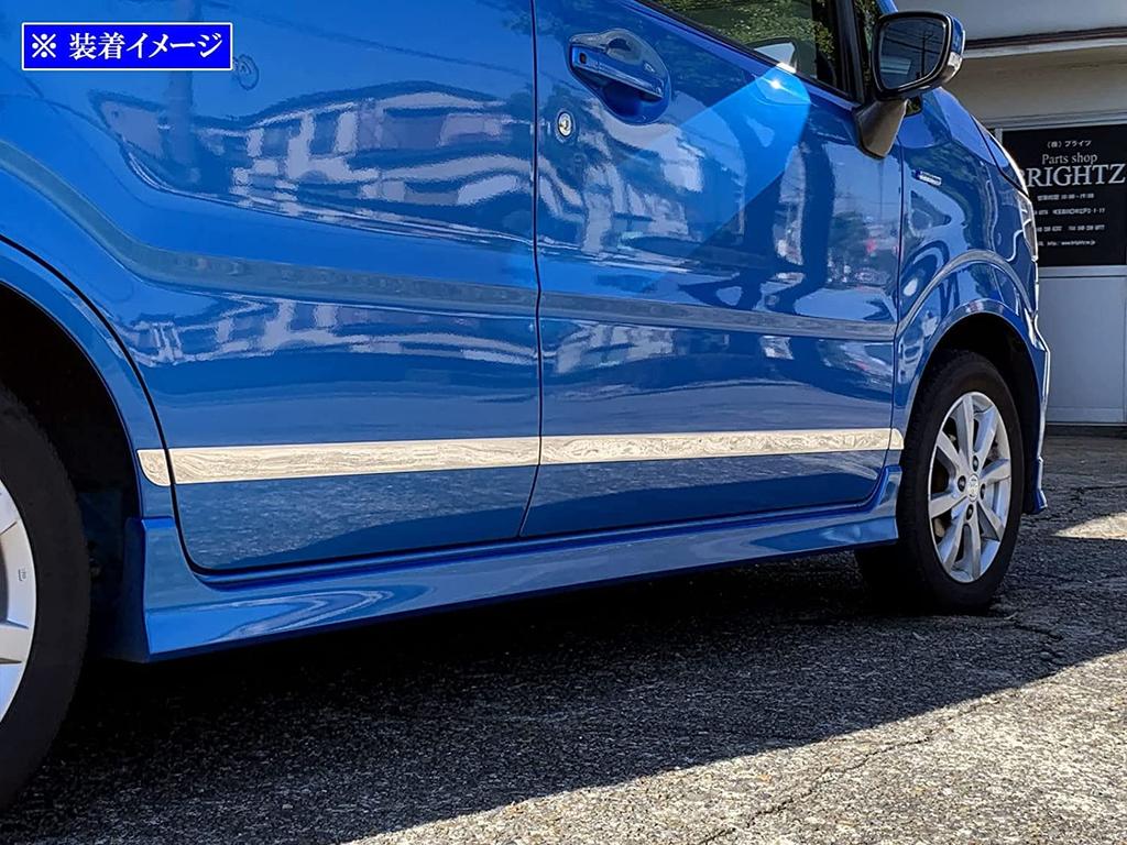 BRIGHTZ Wagon R Custom Z MH55S MH95S Super Mirror Finish Stainless Steel Plated Side Door Molding 8PC MH55 MH95 H55 H95 55 95 Wagon R Custom Z Custom