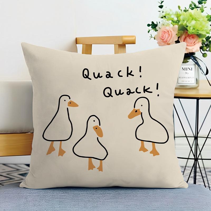 Simple Cute Printed Decorative Pillowcase Bedroom Living Room Square Cushion Pillowcase