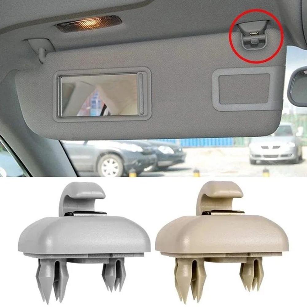 2 Pezzi 8U0857562 Clip Parasole per Auto Per , Grigio