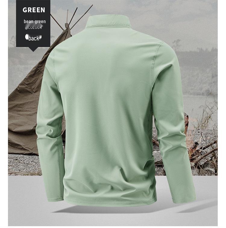 Men's Quick-Dry Long-Sleeve Half-Zip Base Layer for Spring & Autumn Running