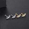 G23 Titan Herz Zirkon Ohrstecker mit Innengewinde und flacher Rückseite für Knorpelpiercing