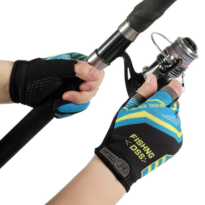 Unisex Quick-Dry Sun Protection Fishing Gloves – Three-Fingerless, Breathable, Anti-Puncture for Sea Fishing & Fly Casting
