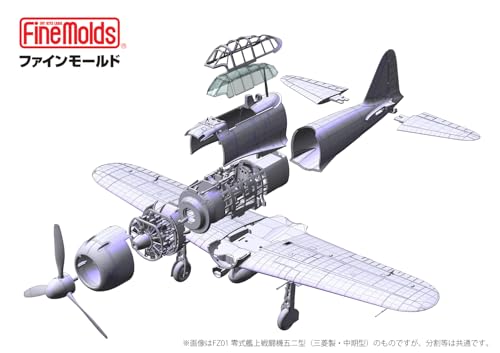 Fine Molds 1/48 Scale Imperial Japanese Navy Zero Type 52 Carrier Fighter (Made by Nakajima) Plastic Model FZ02 (Airplane)