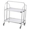 Storage Rolling Cart 2 Tier Glass Utility Organization Mobile Shelving for Bedroom Living Room
