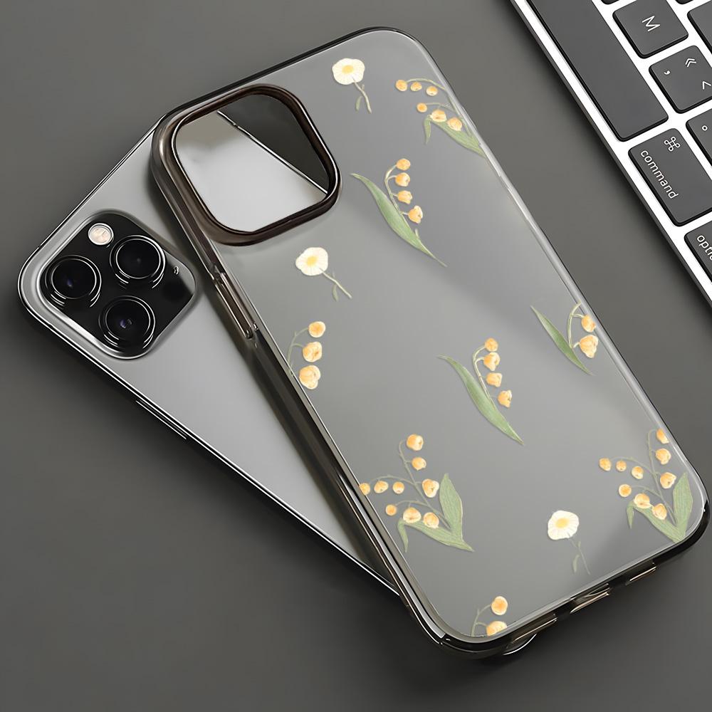 Mobile Phone Cases for iPhone 11 13 15 Pro Max 12 14 Pro Max Case iPhone 16 15 Plus 13 Pro 12 Frosted Texture Painted Cartoon Flowers