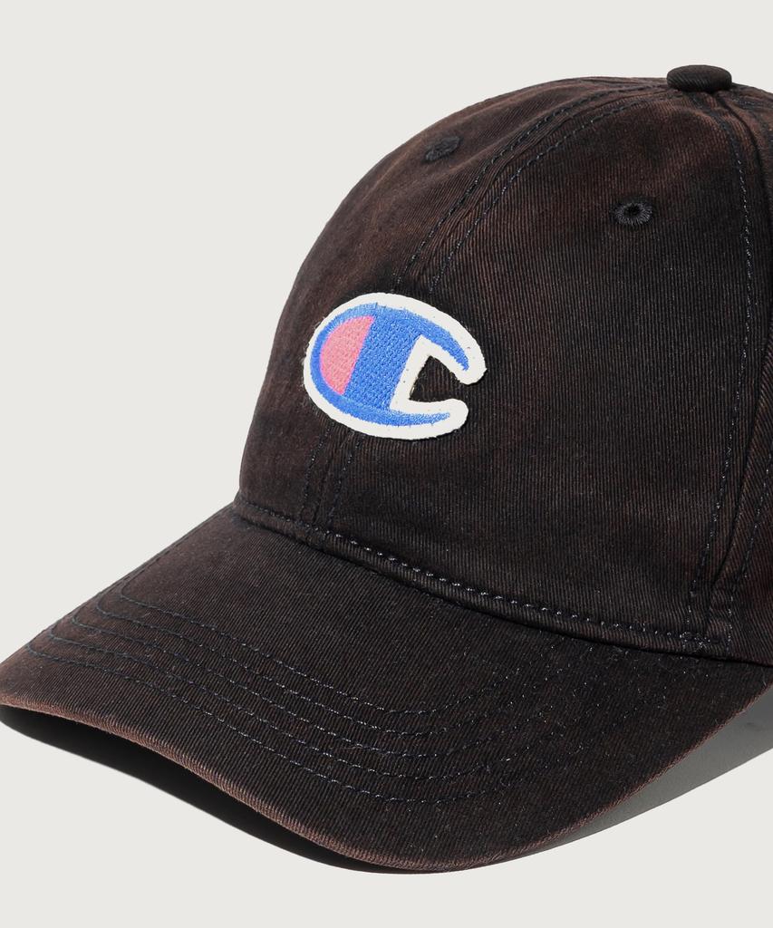 CHAMPION Big C Logo Washed Ball Cap Black