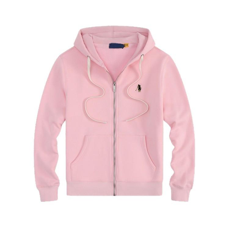 Herren Baumwolle Langarm Bestickter Pferd Polo Hoodie mit Reißverschluss Cardigan und Samtfutter für Herbst und Winter