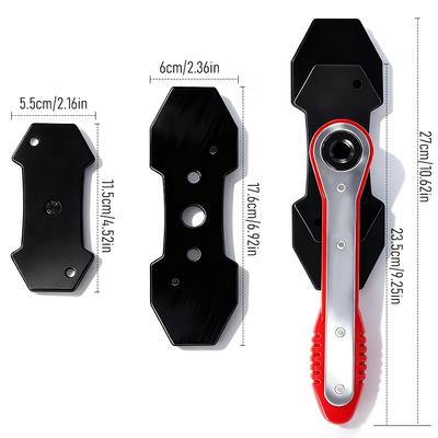 Quick Ratchet Brake Piston Wrench Extender 360° Rotating Caliper Tool with 4 Hooks Universal Auto Repair Tool