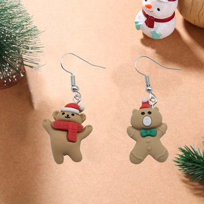 1 Pair of Teddy Bear Earrings, Cute Earrings, Suitable for Wearing During Christmas