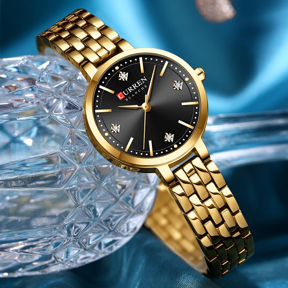 

Luxury Women s Rhinestones Dial Quartz Watch Stainless Steel Band Stylish Elegant Ladies Wristwatches білий