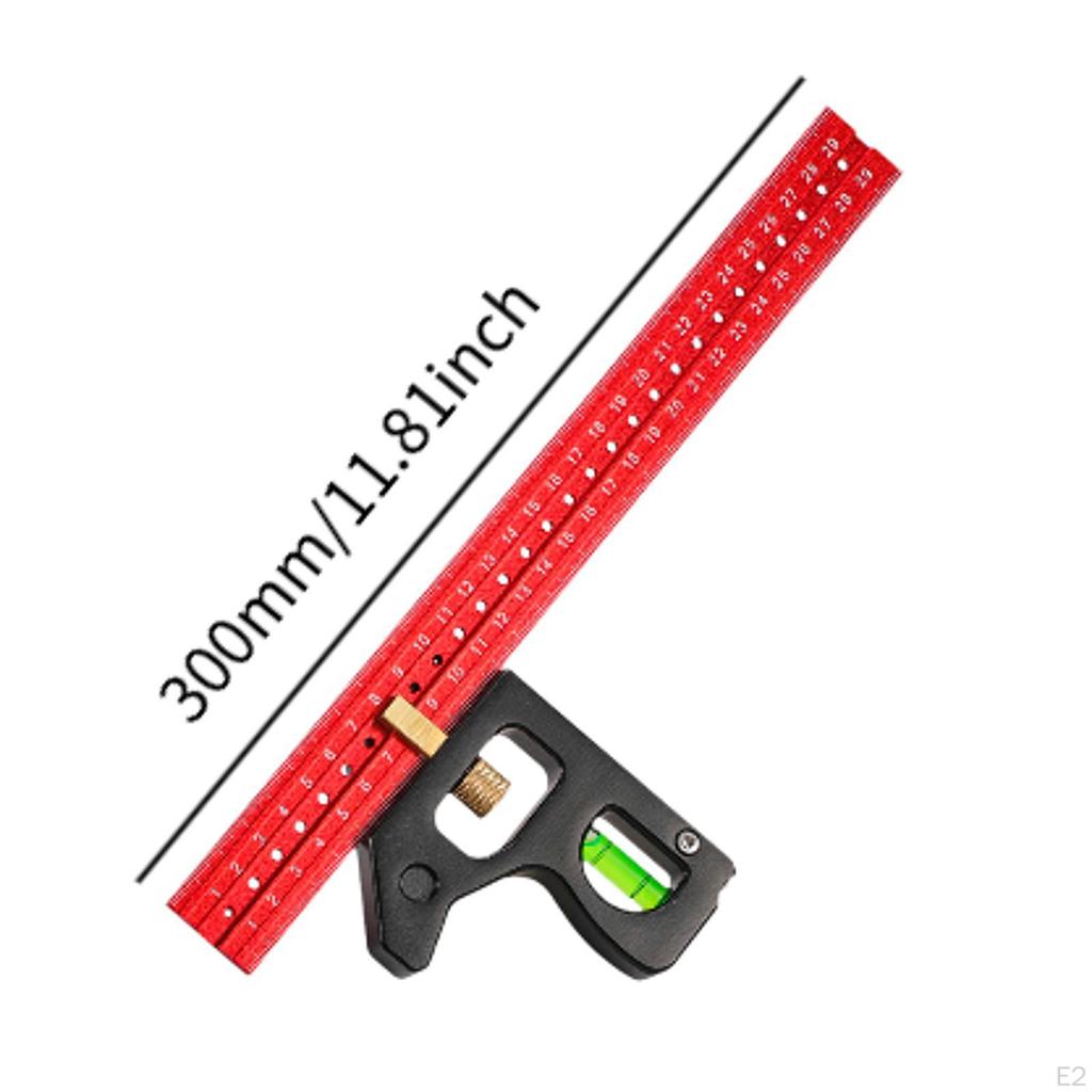 Combination Angles Ruler Aluminum Alloy Accurate Professional Woodworking Measure Square for Home