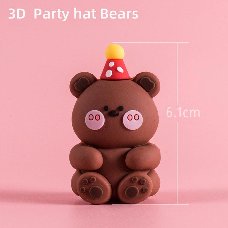 3D Zvířátka Topper na dort Korejský styl Malé zvíře Tygr Lev Oslava miminka 1. narozeniny Chlapec Dívka Roky Starý Party Dekorace na dort